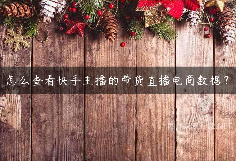 怎么查看快手主播的带货直播电商数据？