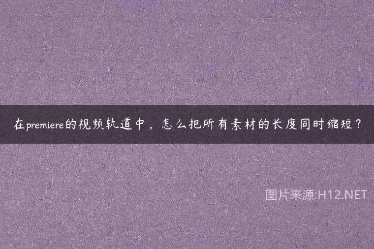 在premiere的视频轨道中，怎么把所有素材的长度同时缩短？