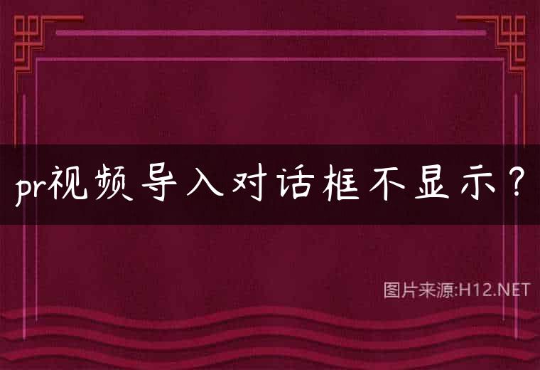 pr视频导入对话框不显示？
