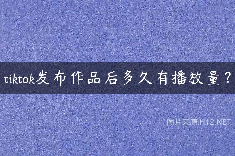 tiktok发布作品后多久有播放量？