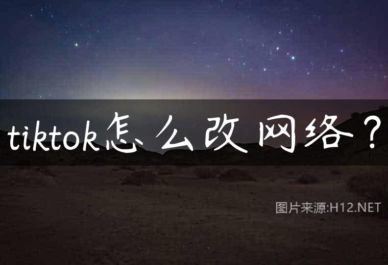 tiktok怎么改网络？