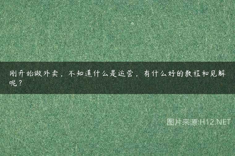 刚开始做外卖，不知道什么是运营，有什么好的教程和见解呢？