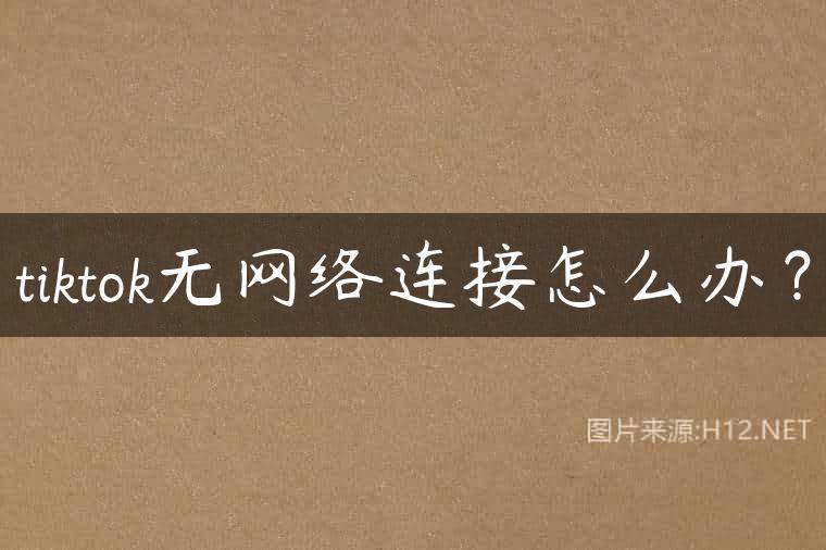 tiktok无网络连接怎么办？