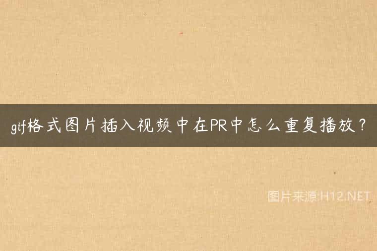 gif格式图片插入视频中在PR中怎么重复播放？