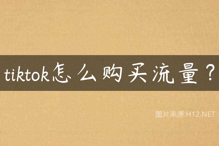 tiktok怎么购买流量？