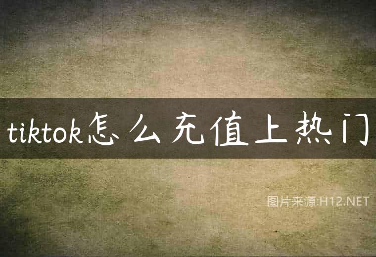 tiktok怎么充值上热门