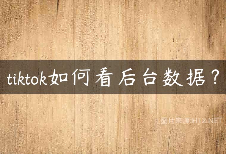 tiktok如何看后台数据？