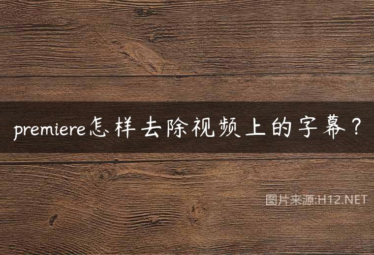premiere怎样去除视频上的字幕？