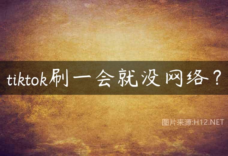 tiktok刷一会就没网络？