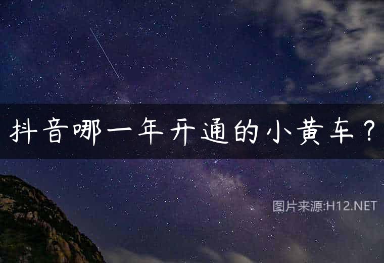 抖音哪一年开通的小黄车？
