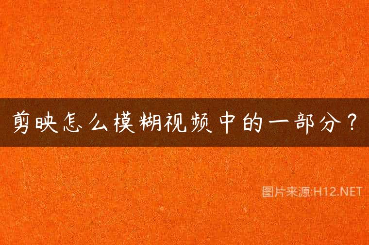 剪映怎么模糊视频中的一部分？