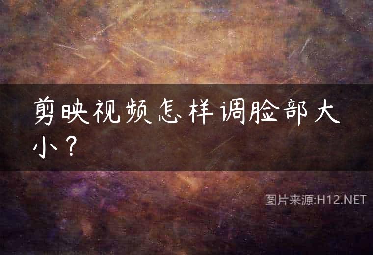剪映视频怎样调脸部大小？