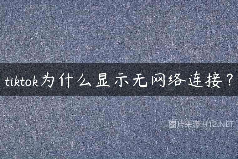 tiktok为什么显示无网络连接？