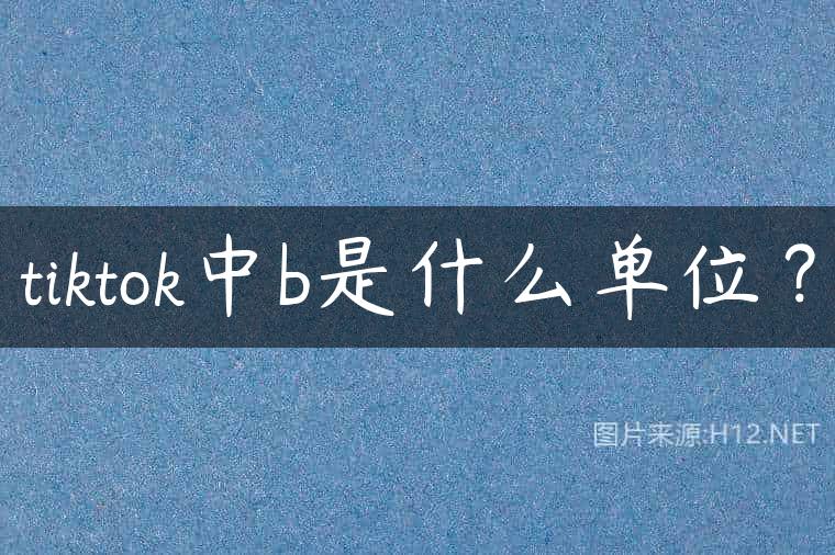 tiktok中b是什么单位？