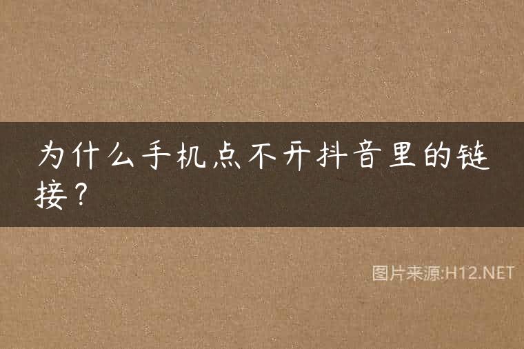 为什么手机点不开抖音里的链接？