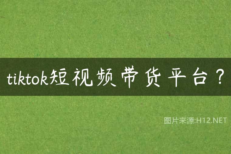 tiktok短视频带货平台？