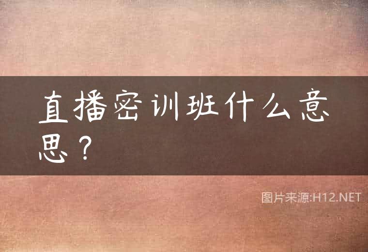 直播密训班什么意思？