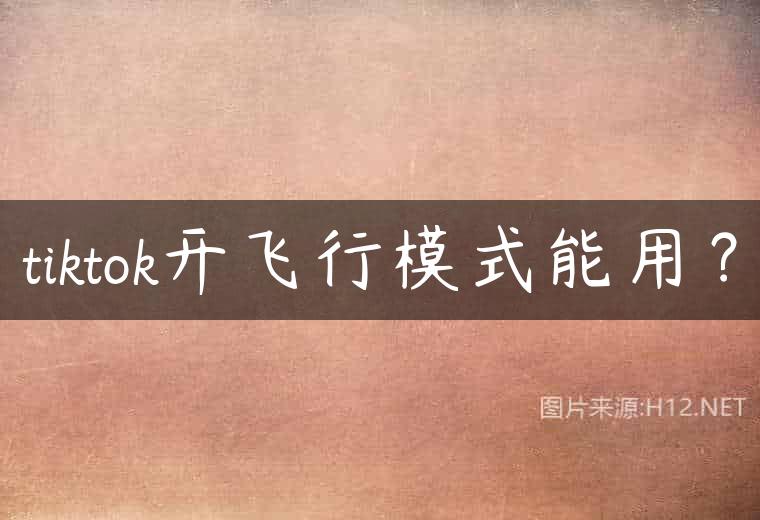 tiktok开飞行模式能用？