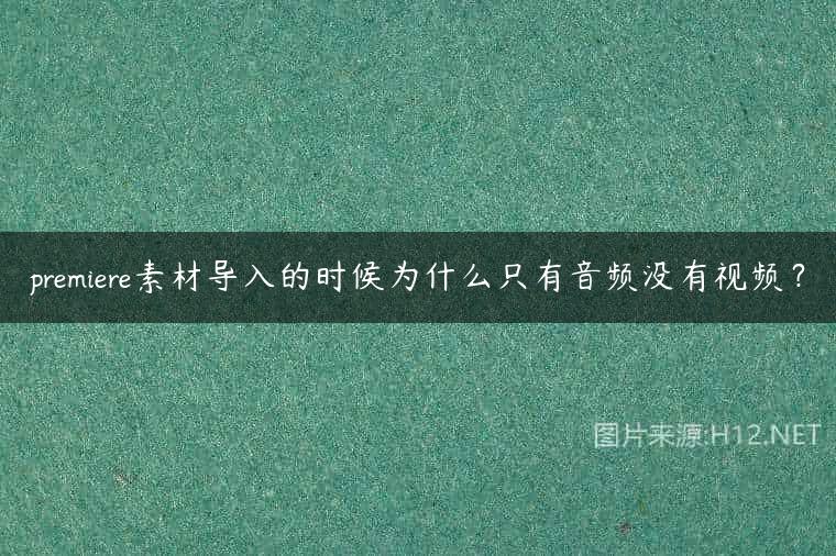 premiere素材导入的时候为什么只有音频没有视频？