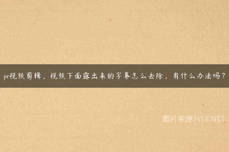 pr视频剪辑，视频下面露出来的字幕怎么去除，有什么办法吗？