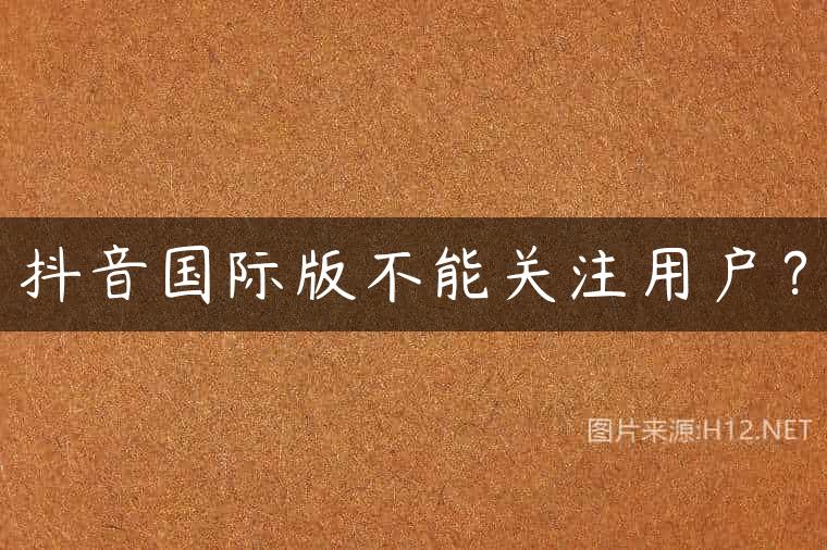 抖音国际版不能关注用户？