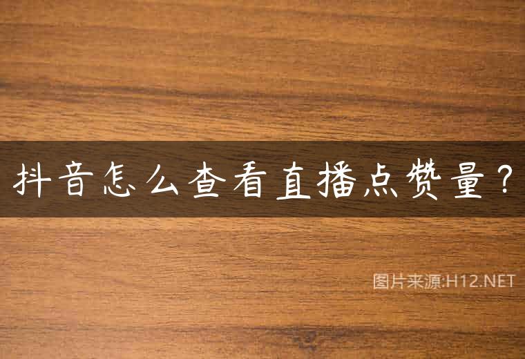 抖音怎么查看直播点赞量？