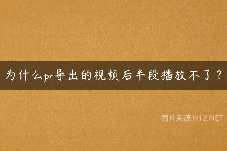 为什么pr导出的视频后半段播放不了？