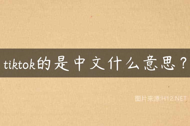 tiktok的是中文什么意思？