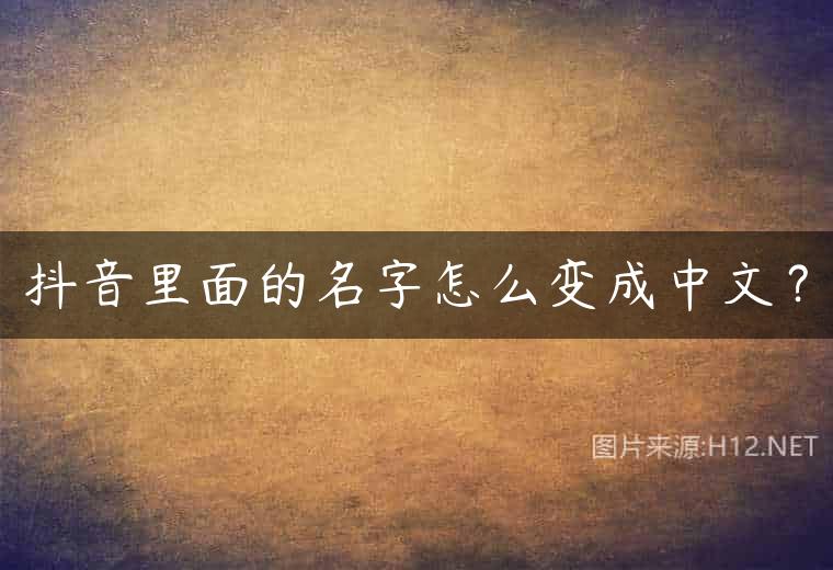 抖音里面的名字怎么变成中文？