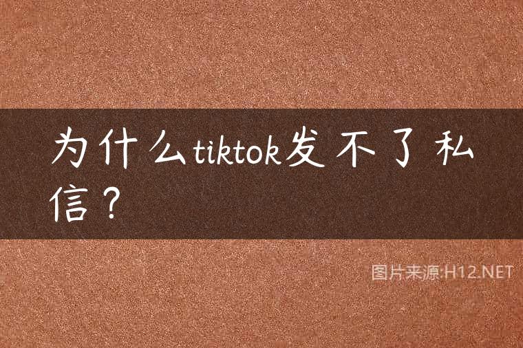 为什么tiktok发不了私信？