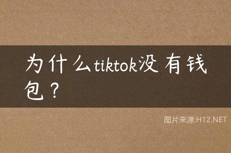 为什么tiktok没有钱包？