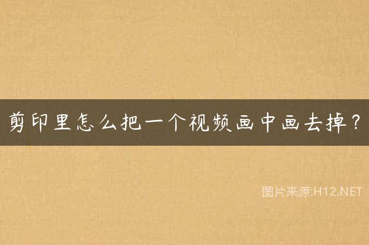 剪印里怎么把一个视频画中画去掉？