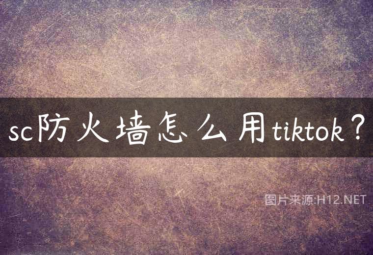 sc防火墙怎么用tiktok？