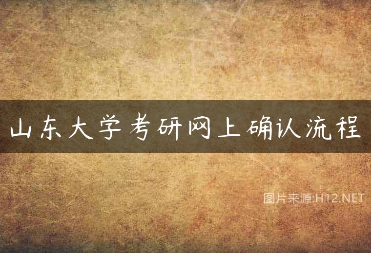 山东大学考研网上确认流程