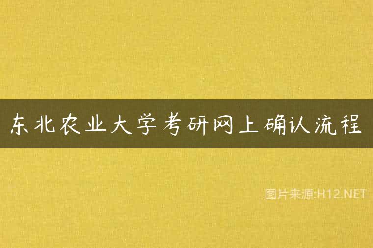 东北农业大学考研网上确认流程