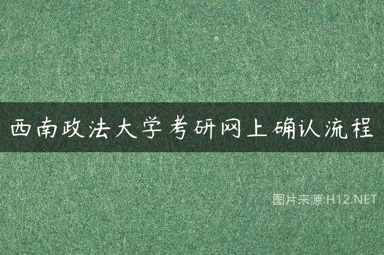 西南政法大学考研网上确认流程