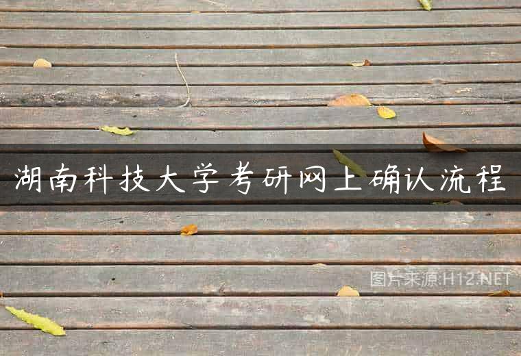 湖南科技大学考研网上确认流程