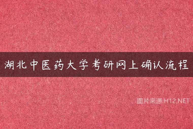 湖北中医药大学考研网上确认流程