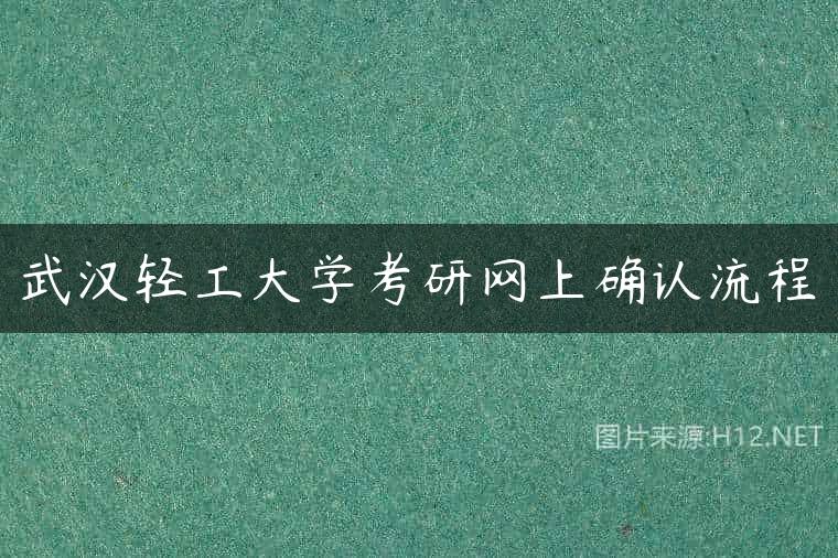 武汉轻工大学考研网上确认流程