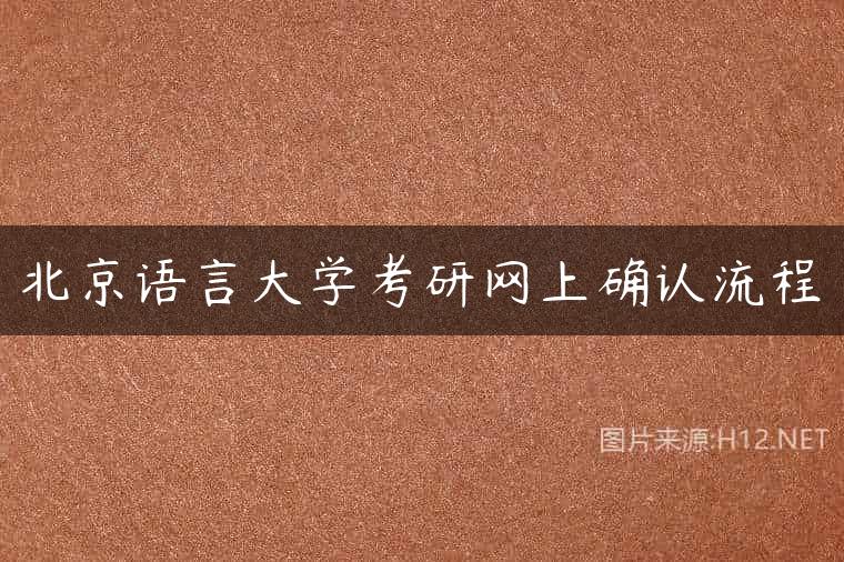 北京语言大学考研网上确认流程