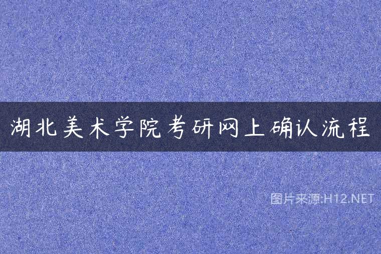 湖北美术学院考研网上确认流程