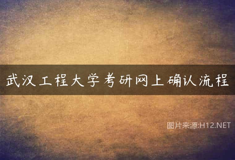 武汉工程大学考研网上确认流程