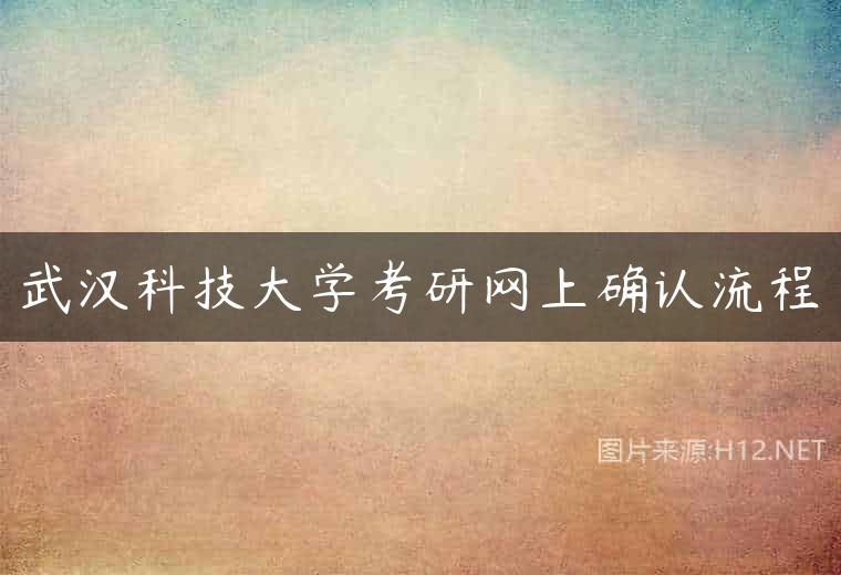 武汉科技大学考研网上确认流程