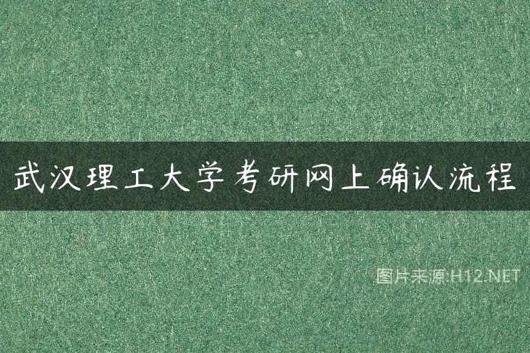 武汉理工大学考研网上确认流程