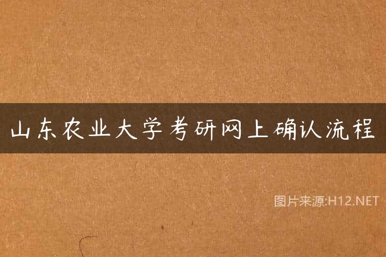 山东农业大学考研网上确认流程
