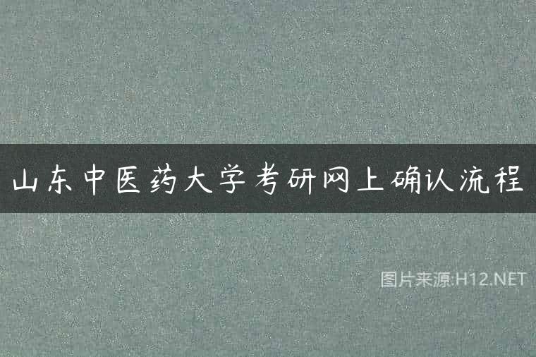 山东中医药大学考研网上确认流程