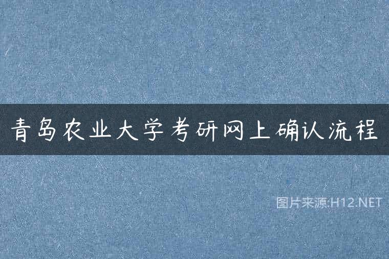青岛农业大学考研网上确认流程