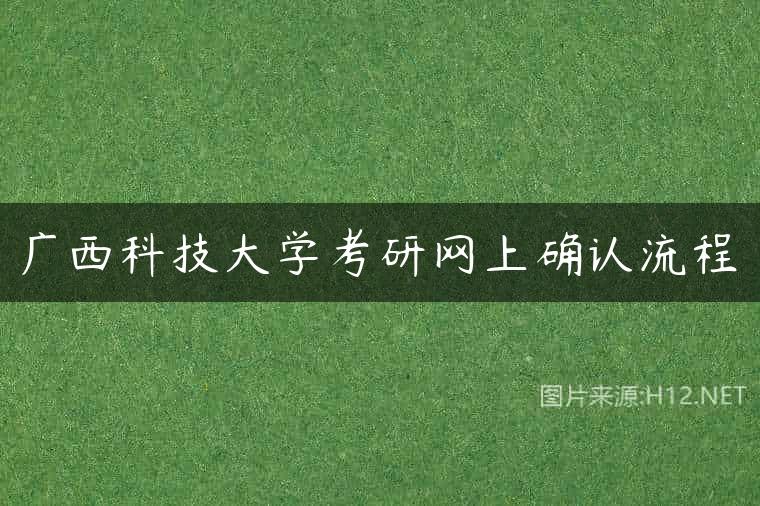 广西科技大学考研网上确认流程