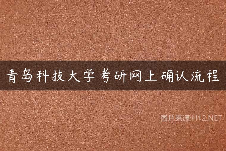 青岛科技大学考研网上确认流程