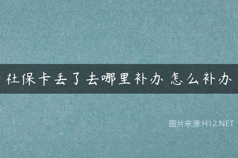 社保卡丢了去哪里补办 怎么补办